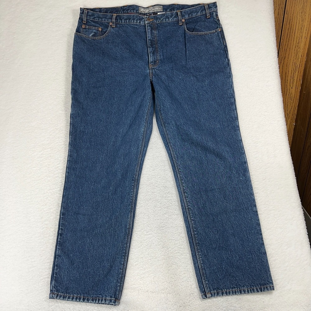 NWT Eddie Bauer Flannel Lined Ski Jeans 48x34 (47x33) Blue Denim Jeans Pants